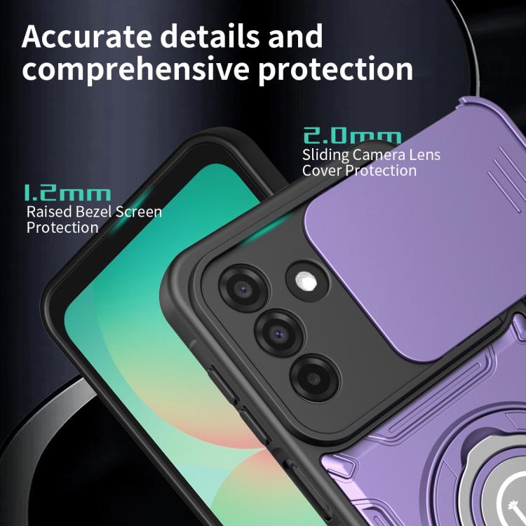 Custodia magnetica per telefono con supporto scorrevole per fotocamera., For Galaxy A27 5G, For Galaxy A26 5G / A17 5G, For Galaxy A55 5G