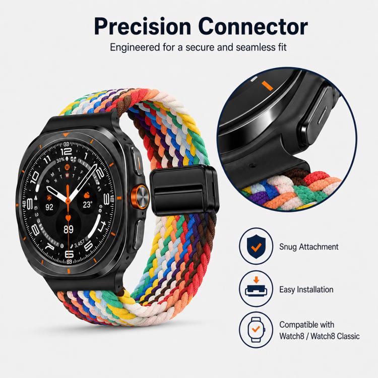 Confezione da 5 cinturini per orologio xDfind con fibbia magnetica e passante in nylon intrecciato., For Galaxy Watch8 / 8 Classic