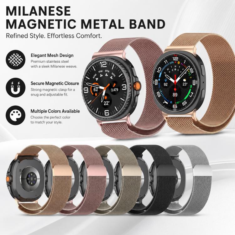 Confezione da 5 cinturini magnetici in metallo Milanese xDfind per orologio, For Galaxy Watch8 / 8 Classic
