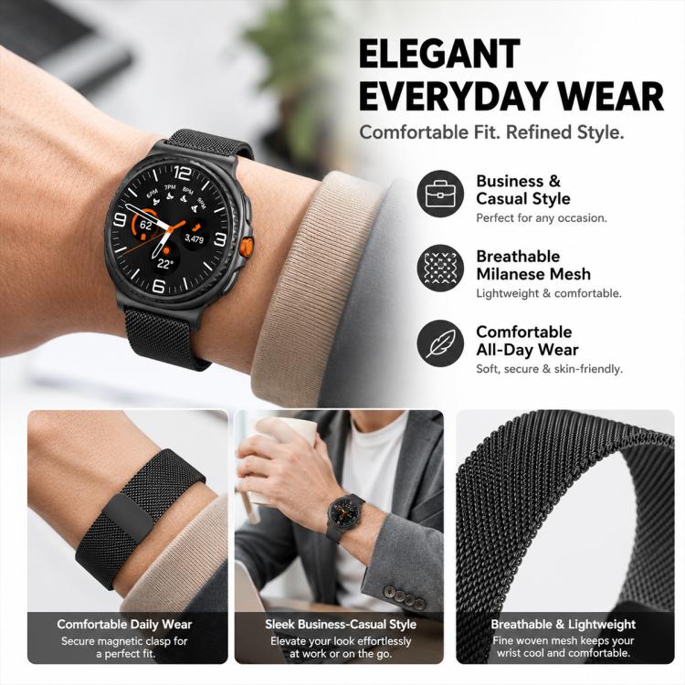 Confezione da 5 cinturini magnetici in metallo Milanese xDfind per orologio, For Galaxy Watch8 / 8 Classic