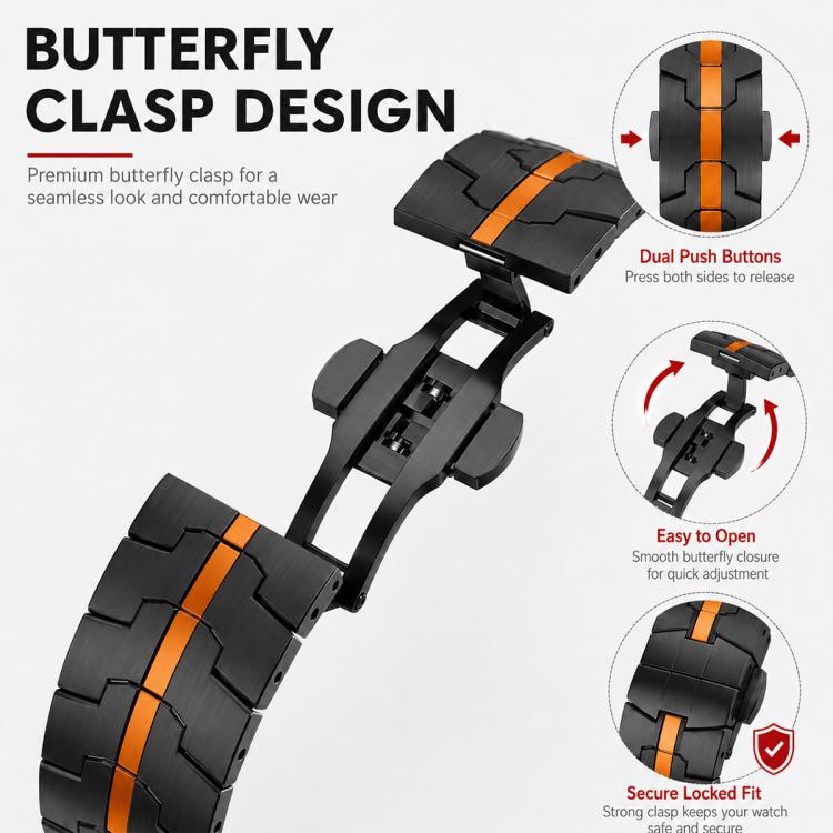 Confezione da 5 cinturini per orologio in acciaio inossidabile con fibbia a farfalla xDfin, For Galaxy Watch Ultra / Ultra 2025, For Galaxy Watch8 / 8 Classic