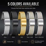 Confezione da 5 cinturini per orologio in acciaio inossidabile con fibbia a sette perline xDfind, For Galaxy Watch8 / 8 Classic