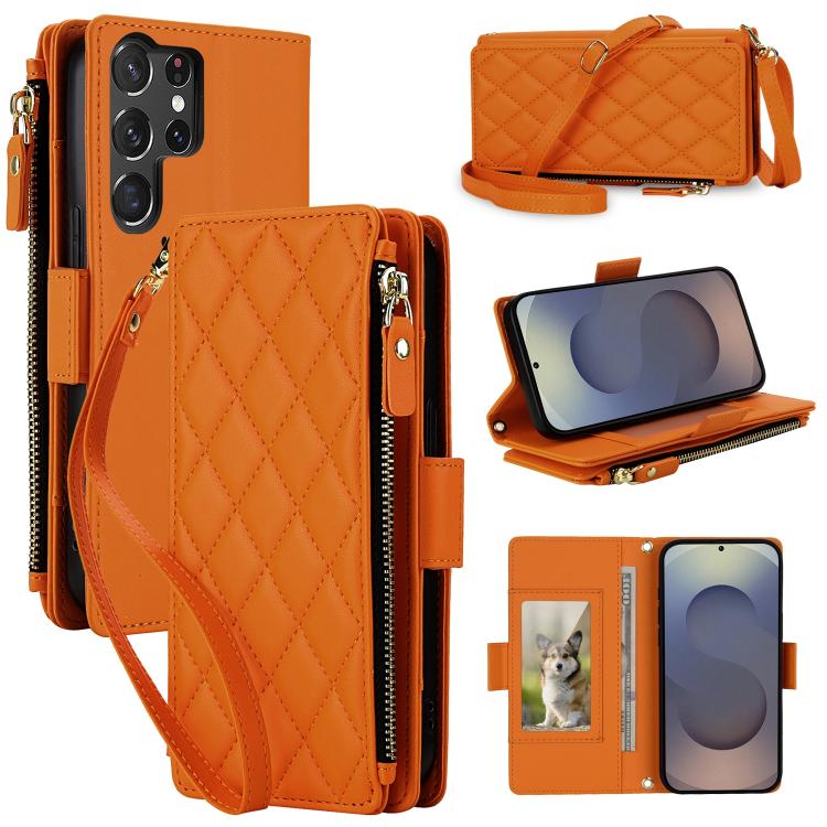 Borsa a tracolla con cerniera e 9 scomparti per carte di credito, custodia per telefono in pelle vegana., For Galaxy S26 Ultra 5G, For Galaxy S25 Ultra 5G, For Galaxy S24 Ultra 5G
