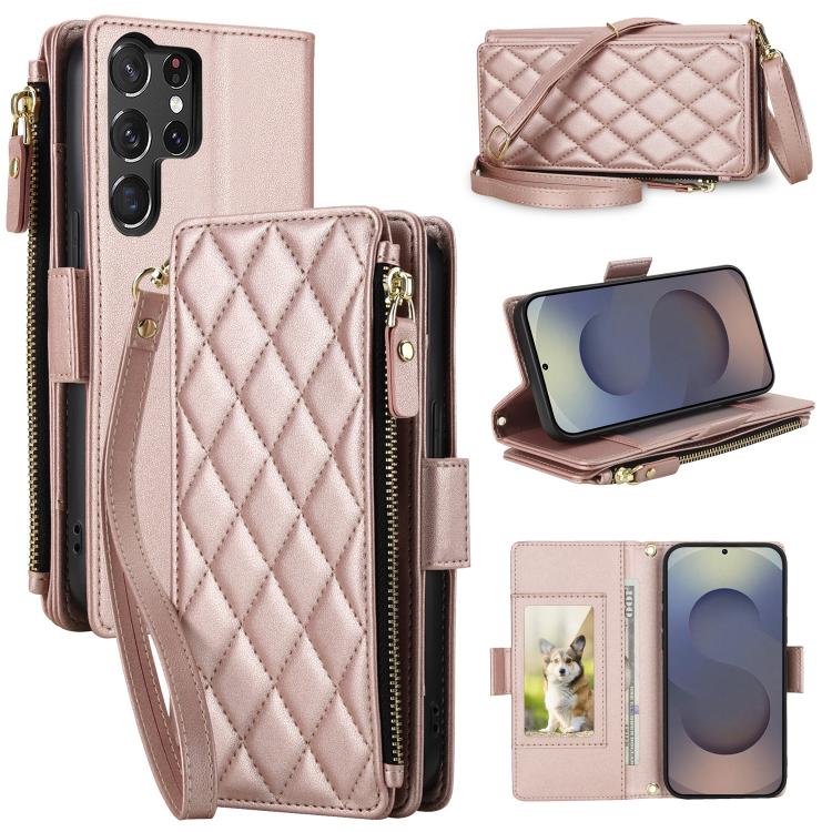 Borsa a tracolla con cerniera e 9 scomparti per carte di credito, custodia per telefono in pelle vegana., For Galaxy S26 Ultra 5G, For Galaxy S25 Ultra 5G, For Galaxy S24 Ultra 5G