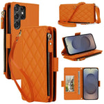 Borsa a tracolla con cerniera e 9 scomparti per carte di credito, custodia per telefono in pelle vegana., For Galaxy S26 Ultra 5G, For Galaxy S25 Ultra 5G, For Galaxy S24 Ultra 5G