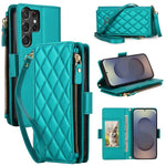 Borsa a tracolla con cerniera e 9 scomparti per carte di credito, custodia per telefono in pelle vegana., For Galaxy S26 Ultra 5G, For Galaxy S25 Ultra 5G, For Galaxy S24 Ultra 5G