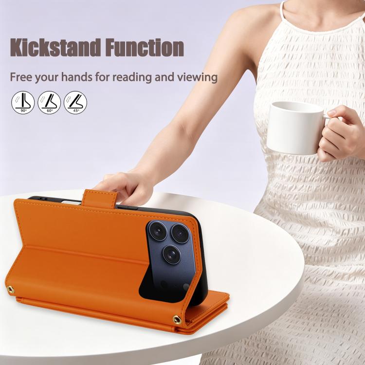 Borsa a tracolla con cerniera e 9 scomparti per carte di credito, custodia per telefono in pelle vegana., For iPhone 17 Pro Max, For iPhone 17 Pro, For iPhone 16 Pro Max