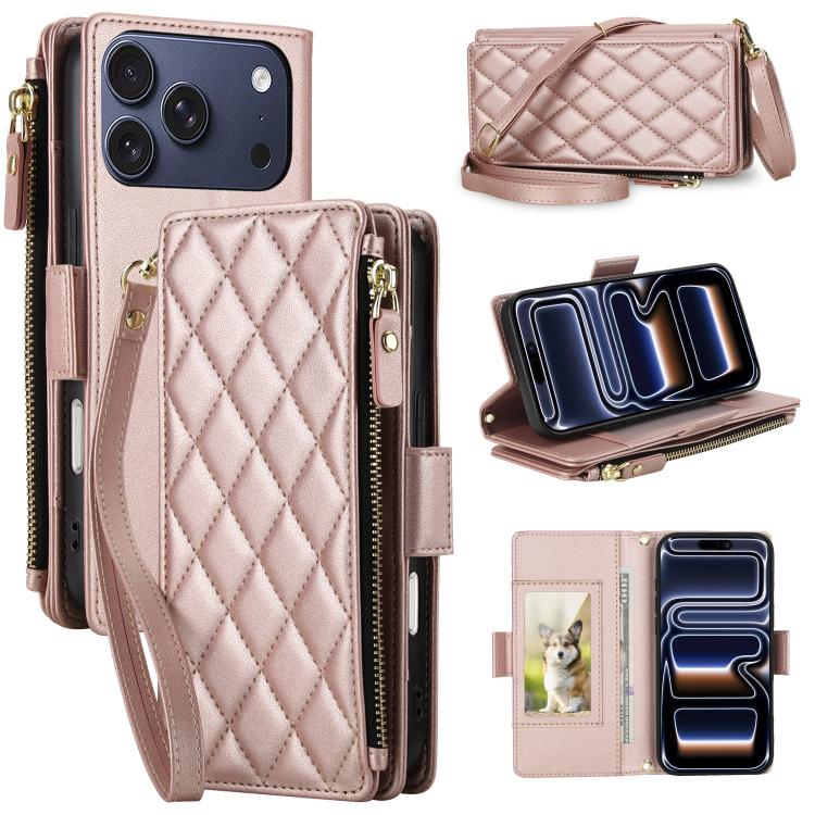 Borsa a tracolla con cerniera e 9 scomparti per carte di credito, custodia per telefono in pelle vegana., For iPhone 17 Pro Max, For iPhone 17 Pro, For iPhone 16 Pro Max