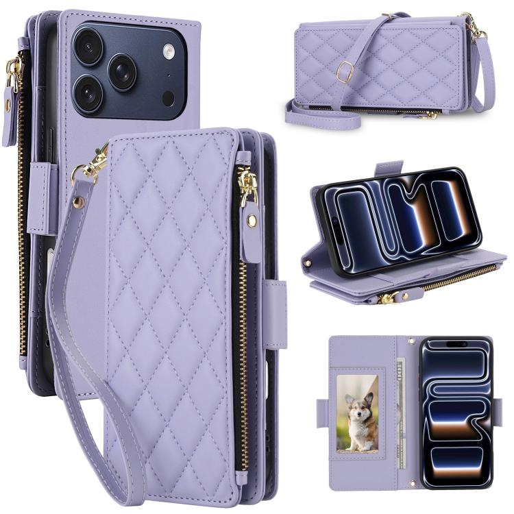 Borsa a tracolla con cerniera e 9 scomparti per carte di credito, custodia per telefono in pelle vegana., For iPhone 17 Pro Max, For iPhone 17 Pro, For iPhone 16 Pro Max