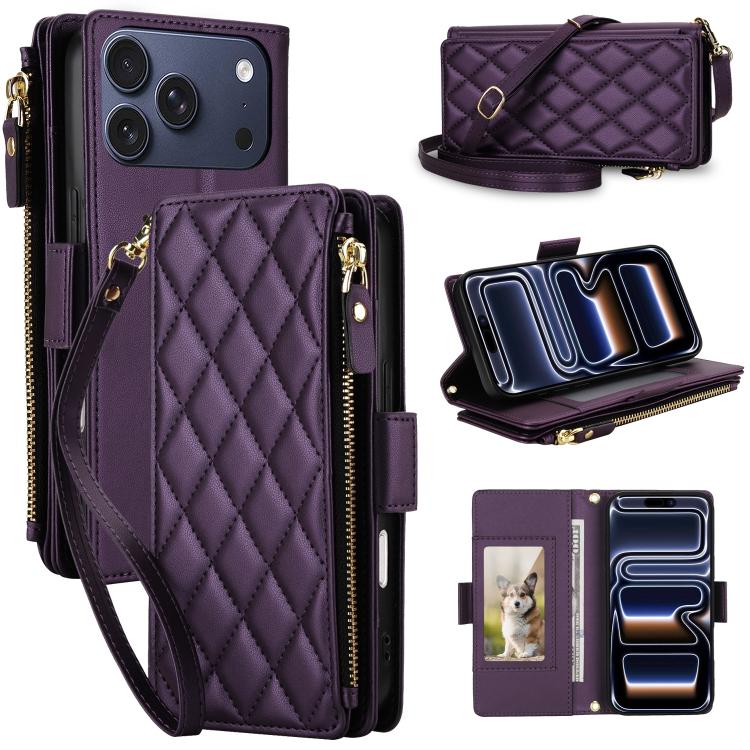 Borsa a tracolla con cerniera e 9 scomparti per carte di credito, custodia per telefono in pelle vegana., For iPhone 17 Pro Max, For iPhone 17 Pro, For iPhone 16 Pro Max