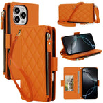 Borsa a tracolla con cerniera e 9 scomparti per carte di credito, custodia per telefono in pelle vegana., For iPhone 17 Pro Max, For iPhone 17 Pro, For iPhone 16 Pro Max