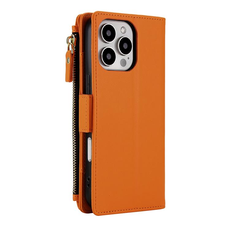Borsa a tracolla con cerniera e 9 scomparti per carte di credito, custodia per telefono in pelle vegana., For iPhone 16 Pro, For iPhone 15 Pro Max, For iPhone 15 Pro
