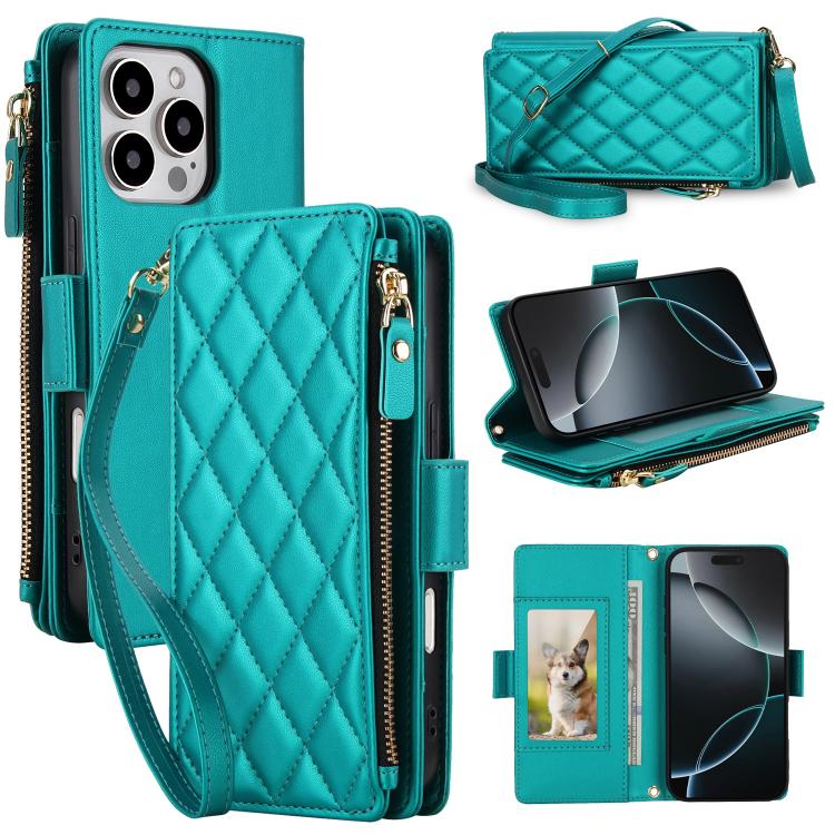 Borsa a tracolla con cerniera e 9 scomparti per carte di credito, custodia per telefono in pelle vegana., For iPhone 16 Pro, For iPhone 15 Pro Max, For iPhone 15 Pro