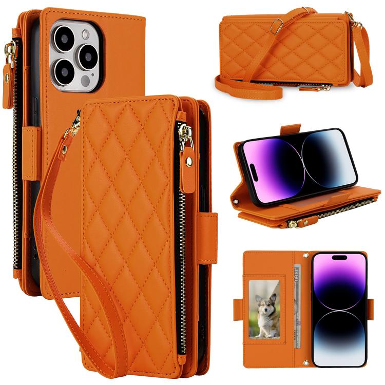 Borsa a tracolla con cerniera e 9 scomparti per carte di credito, custodia per telefono in pelle vegana., For iPhone 14 Pro, For iPhone 14 Pro Max, For iPhone 13 Pro Max