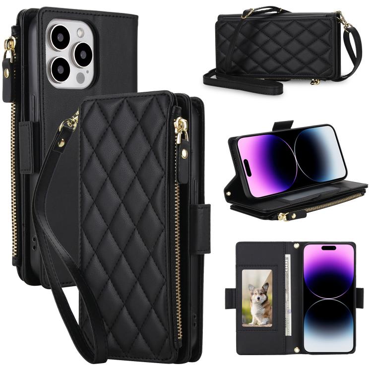Borsa a tracolla con cerniera e 9 scomparti per carte di credito, custodia per telefono in pelle vegana., For iPhone 14 Pro, For iPhone 14 Pro Max, For iPhone 13 Pro Max