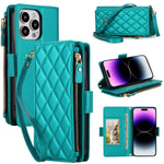Borsa a tracolla con cerniera e 9 scomparti per carte di credito, custodia per telefono in pelle vegana., For iPhone 14 Pro, For iPhone 14 Pro Max, For iPhone 13 Pro Max