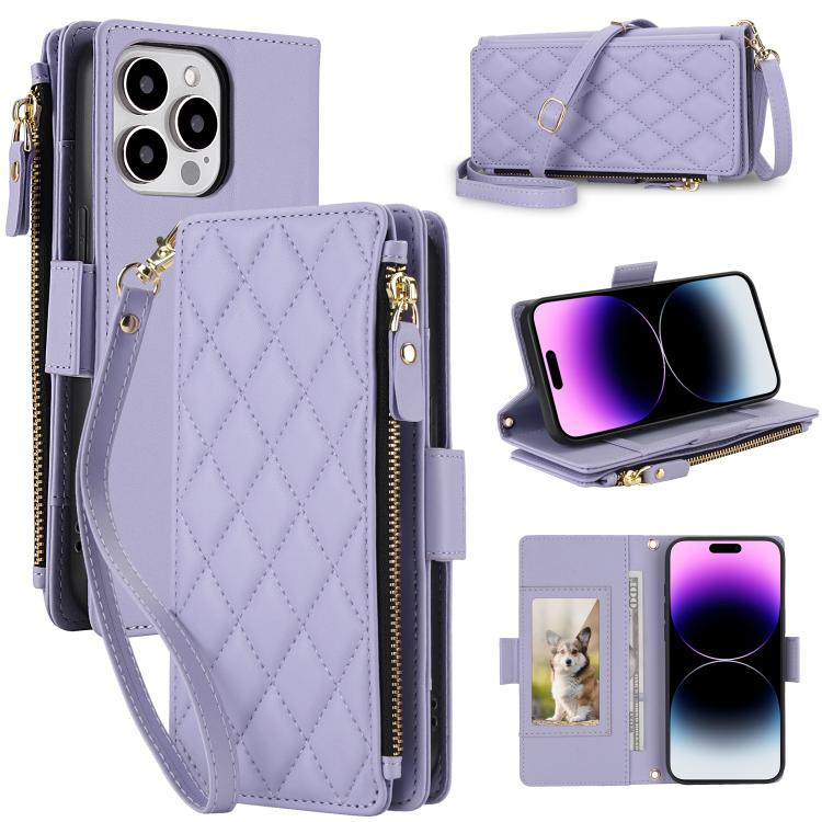 Borsa a tracolla con cerniera e 9 scomparti per carte di credito, custodia per telefono in pelle vegana., For iPhone 14 Pro, For iPhone 14 Pro Max, For iPhone 13 Pro Max