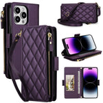 Borsa a tracolla con cerniera e 9 scomparti per carte di credito, custodia per telefono in pelle vegana., For iPhone 14 Pro, For iPhone 14 Pro Max, For iPhone 13 Pro Max