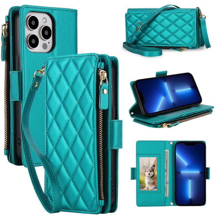 Borsa a tracolla con cerniera e 9 scomparti per carte di credito, custodia per telefono in pelle vegana., For iPhone 14 Pro, For iPhone 14 Pro Max, For iPhone 13 Pro Max
