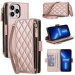 Borsa a tracolla con cerniera e 9 scomparti per carte di credito, custodia per telefono in pelle vegana., For iPhone 13 Pro, For iPhone 12 Pro Max