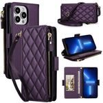 Borsa a tracolla con cerniera e 9 scomparti per carte di credito, custodia per telefono in pelle vegana., For iPhone 13 Pro, For iPhone 12 Pro Max