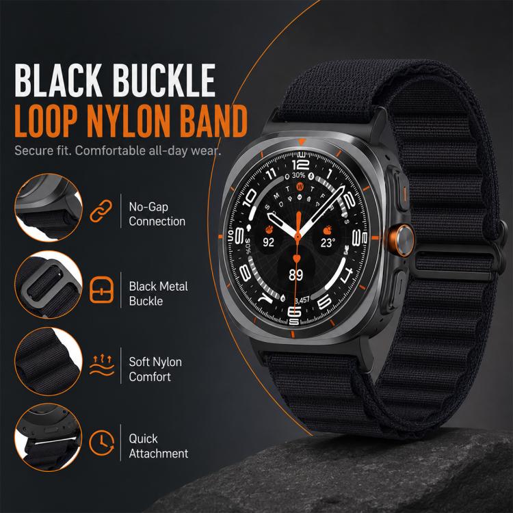 Confezione da 5 cinturini per orologio in nylon con fibbia nera xDfind, For Galaxy Watch Ultra / Ultra 2025, For Galaxy Watch8 / 8 Classic