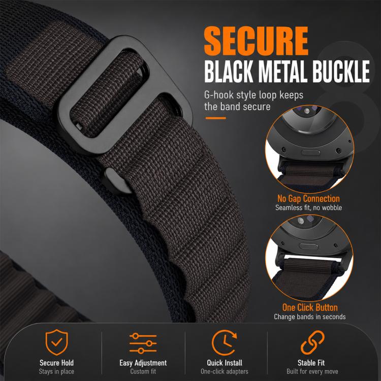 Confezione da 5 cinturini per orologio in nylon con fibbia nera xDfind, For Galaxy Watch Ultra / Ultra 2025, For Galaxy Watch8 / 8 Classic