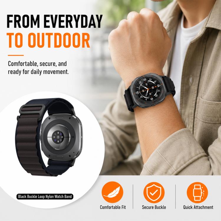 Confezione da 5 cinturini per orologio in nylon con fibbia nera xDfind, For Galaxy Watch Ultra / Ultra 2025, For Galaxy Watch8 / 8 Classic