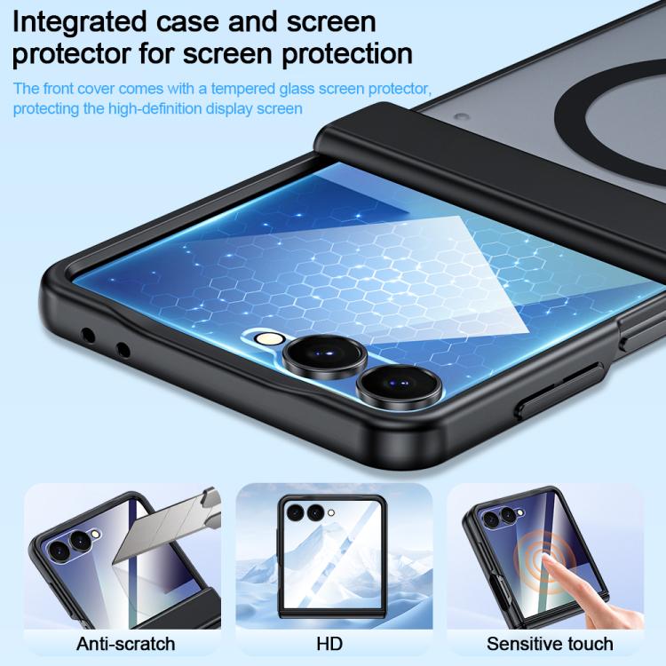 Custodia magnetica integrata con finitura opaca effetto pelle., For Galaxy Z Flip7 5G