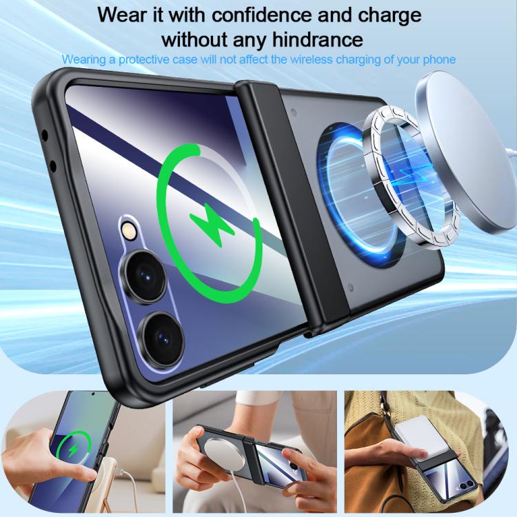 Custodia magnetica integrata con finitura opaca effetto pelle., For Galaxy Z Flip7 5G