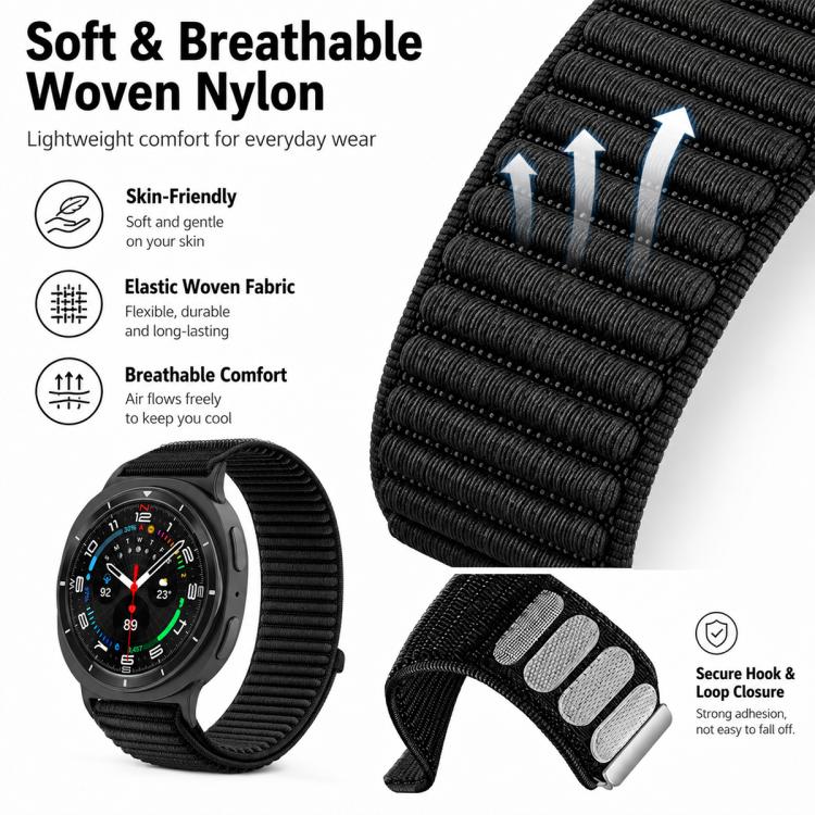 Confezione da 5 cinturini per orologio xDfind in nylon intrecciato con chiusura a strappo, For Galaxy Watch8 / 8 Classic