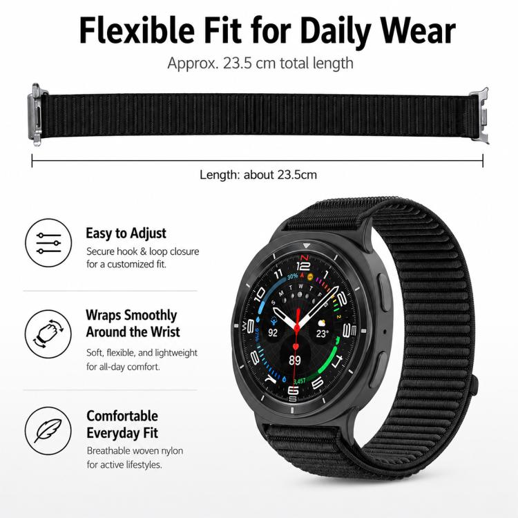 Confezione da 5 cinturini per orologio xDfind in nylon intrecciato con chiusura a strappo, For Galaxy Watch8 / 8 Classic