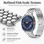 Confezione da 4 cinturini per orologio in metallo con texture a squame di pesce xDfin, For Galaxy Watch Ultra / Ultra 2025, For Galaxy Watch8 / 8 Classic