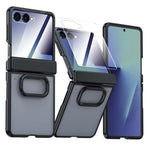 Custodia per telefono integrata con finitura opaca effetto pelle e anello di supporto., For Galaxy Z Flip7 5G