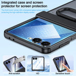 Custodia per telefono integrata con finitura opaca effetto pelle e anello di supporto., For Galaxy Z Flip7 5G