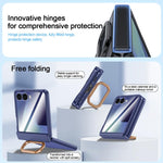 Custodia per telefono integrata con finitura opaca effetto pelle e anello di supporto., For Galaxy Z Flip7 5G