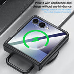 Custodia per telefono integrata con finitura opaca effetto pelle e anello di supporto., For Galaxy Z Flip7 5G