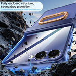 Custodia per telefono integrata con finitura opaca effetto pelle e anello di supporto., For Galaxy Z Flip7 5G