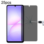 25 pezzi di pellicola in vetro temperato anti-spia ad alta trasparenza a copertura totale, For Galaxy A07 4G