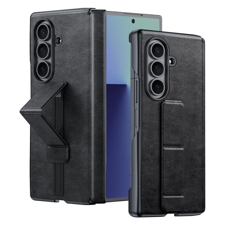 Custodia per telefono con cinturino da polso in ecopelle., For Galaxy Z Fold7 5G