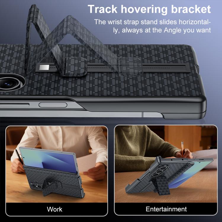 Custodia per telefono con cinturino da polso in ecopelle., For Galaxy Z Fold7 5G