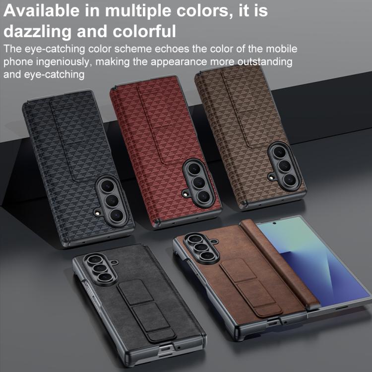 Custodia per telefono con cinturino da polso in ecopelle., For Galaxy Z Fold7 5G