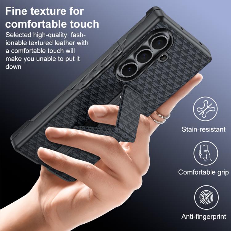 Custodia per telefono con cinturino da polso in ecopelle., For Galaxy Z Fold7 5G