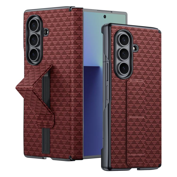 Custodia per telefono con cinturino da polso in ecopelle., For Galaxy Z Fold7 5G