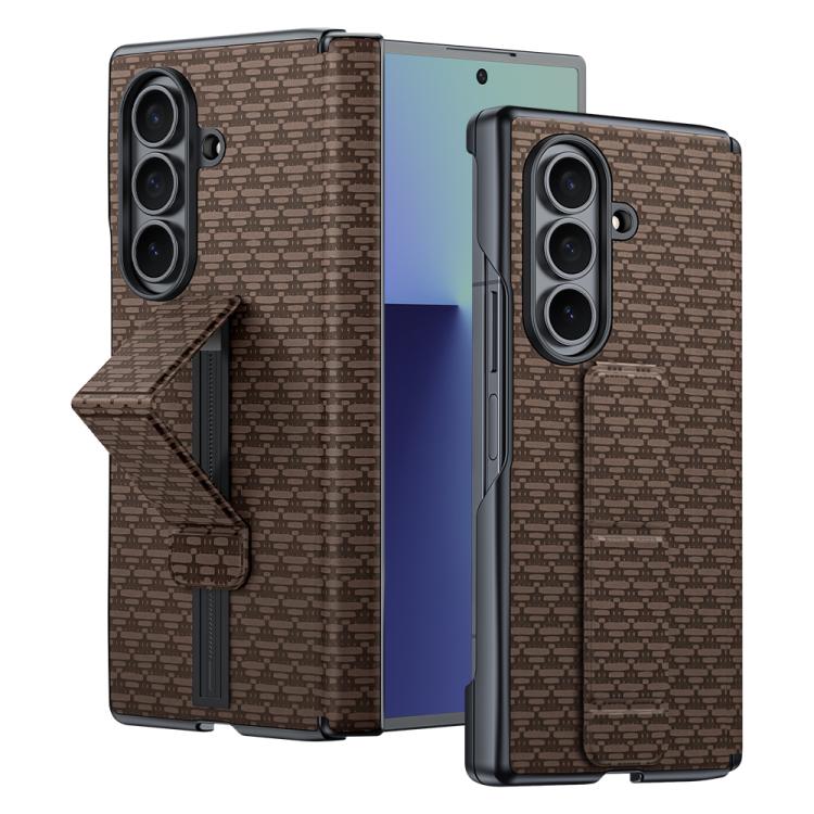 Custodia per telefono con cinturino da polso in ecopelle., For Galaxy Z Fold7 5G