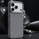 Custodia magnetica per telefono a copertura totale con texture denim della serie Rivet., For iPhone 17 Pro Max, For iPhone 17 Pro, For iPhone 17, For iPhone Air
