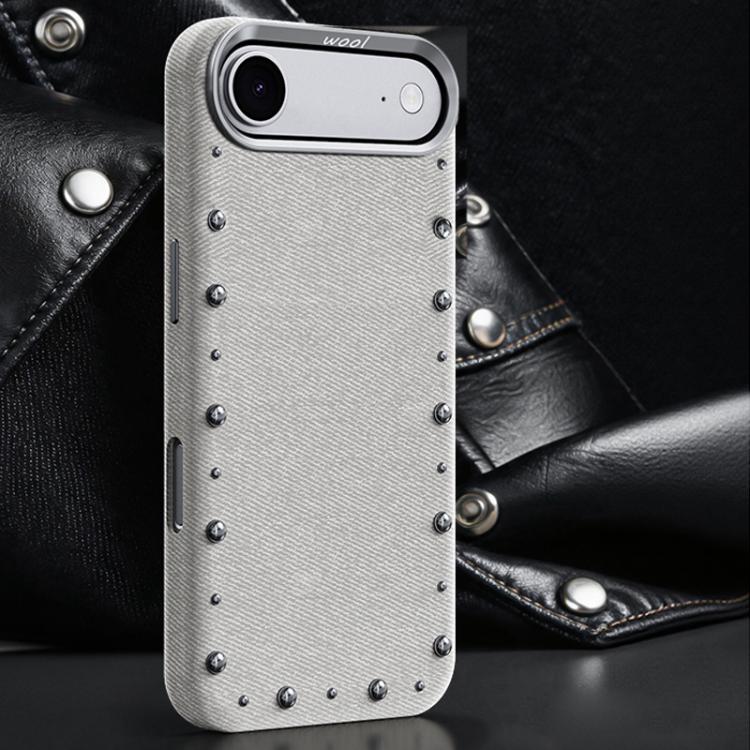 Custodia magnetica per telefono a copertura totale con texture denim della serie Rivet., For iPhone 17 Pro Max, For iPhone 17 Pro, For iPhone 17, For iPhone Air