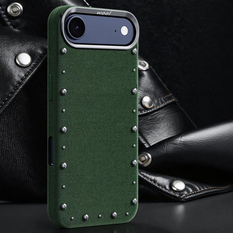 Custodia magnetica per telefono a copertura totale con texture denim della serie Rivet., For iPhone 17 Pro Max, For iPhone 17 Pro, For iPhone 17, For iPhone Air