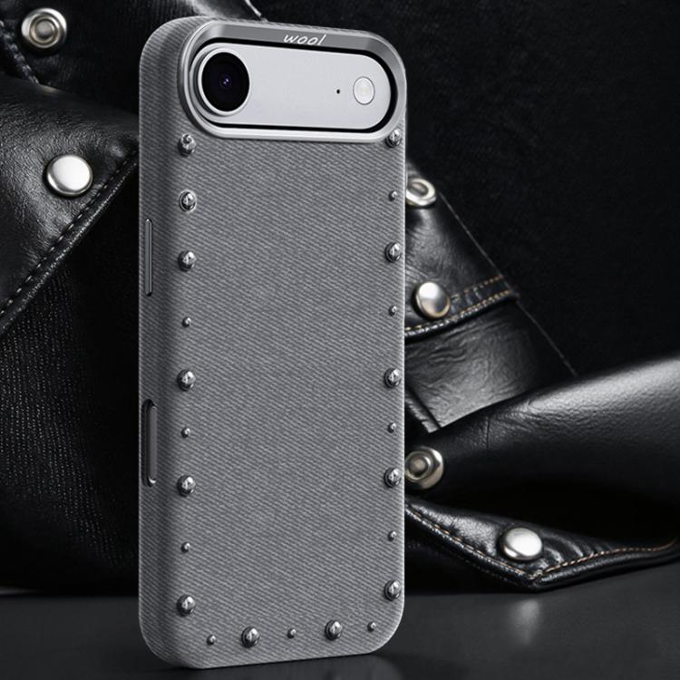 Custodia magnetica per telefono a copertura totale con texture denim della serie Rivet., For iPhone 17 Pro Max, For iPhone 17 Pro, For iPhone 17, For iPhone Air