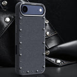 Custodia magnetica per telefono a copertura totale con texture denim della serie Rivet., For iPhone 17 Pro Max, For iPhone 17 Pro, For iPhone 17, For iPhone Air
